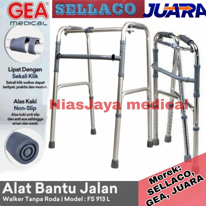 Walker Tanpa Roda/ Tongkat Walker Lansia alat bantu jalan / Walker alat Bantu jalan lansia Manula