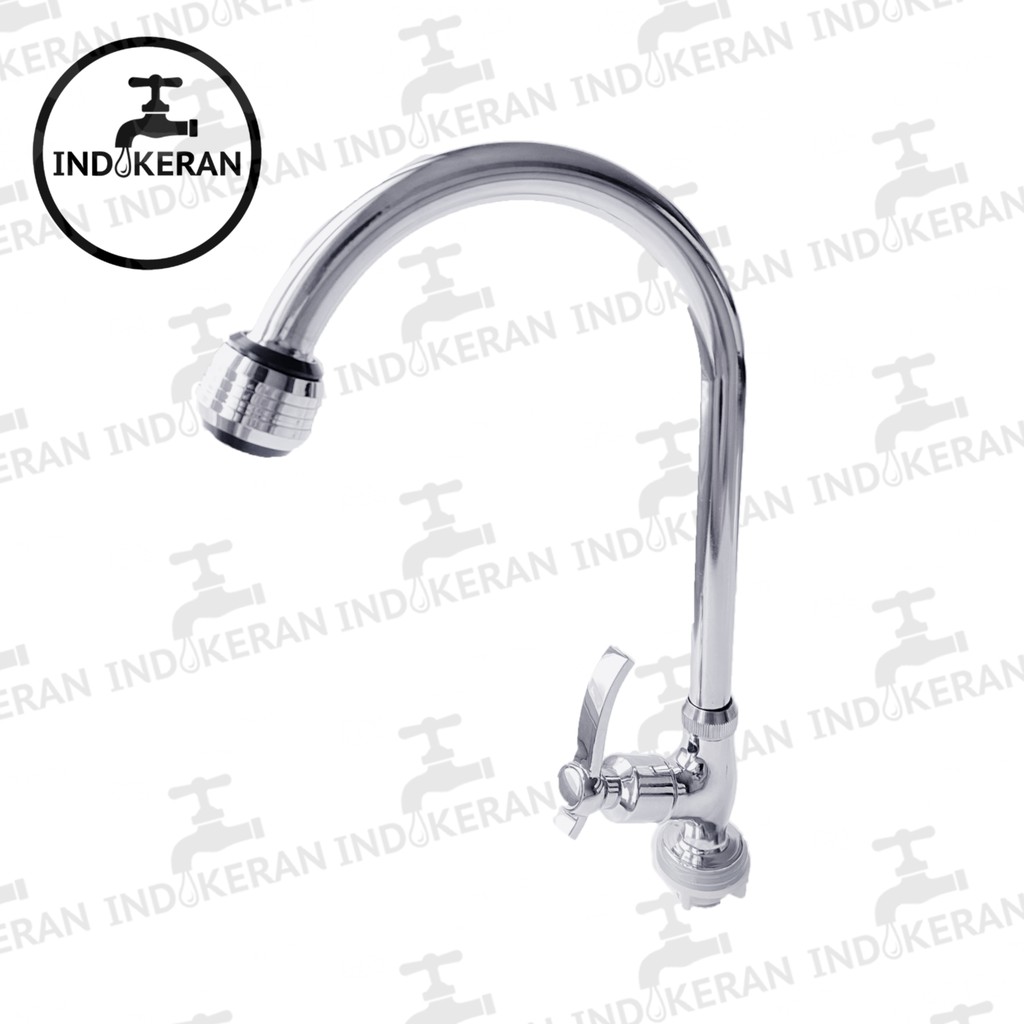 INDOKERAN - Kran Angsa Dapur Cuci Piring Chrome - 1/2 Inch - High Quality