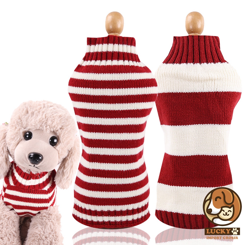 Baju Anjing Kucing Natal Sweater Christmas Merah Lucu Kecil Besar