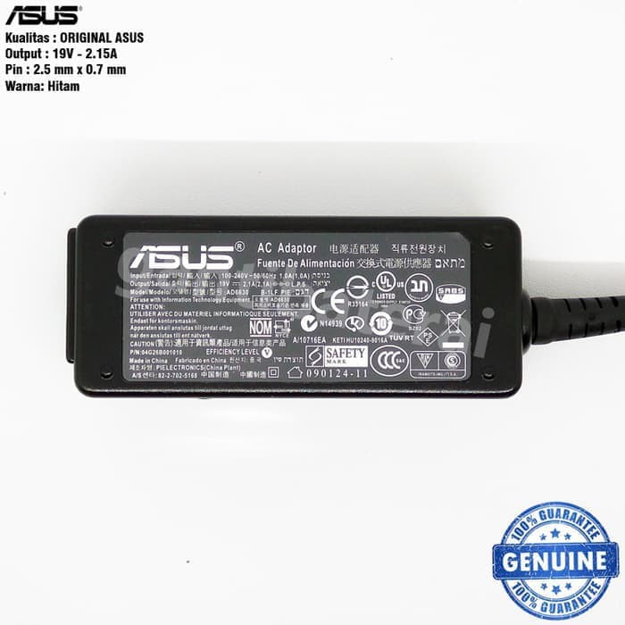 Adaptor/Charger ASUS EeePc 1025 1225 1015 1215 x101h 19v - 2.1a ORI