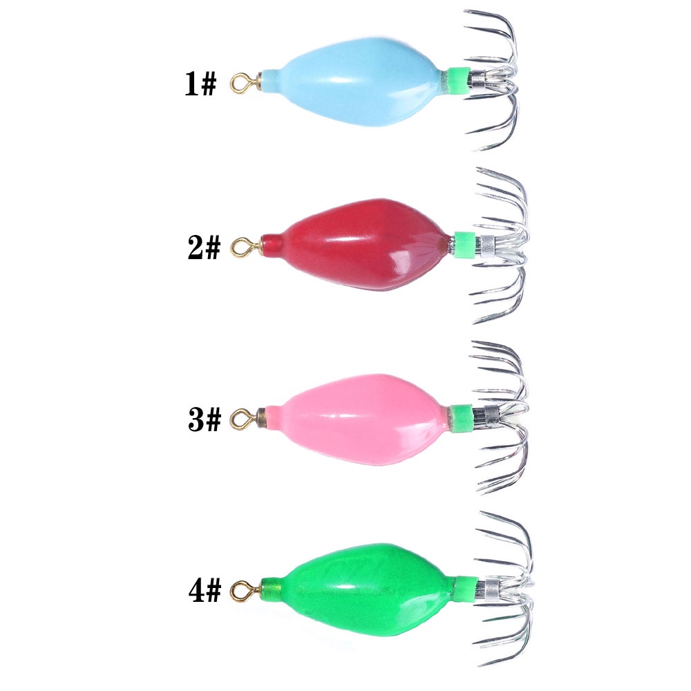 Hengjia 1pc Umpan Pancing Softlure Bentuk Cumi-Cumi Luminous 50.6g / 48.2g Dengan Kail