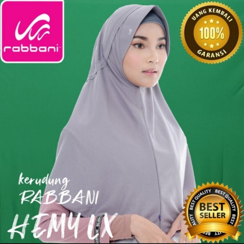 Kerudung Serut tutup atas , Hemmy LX Bahan Kaos SD,SMP,SMA 100% RABBANI ASLI