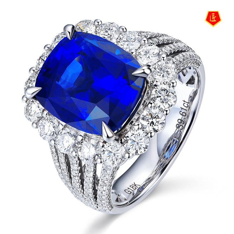 [Ready Stock]5 Karat Sapphire Ring Female Fashion Personality