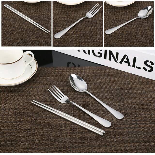 SET Sendok garpu sumpit STAINLESS STEEL Souvenir ulang tahun good quality premium