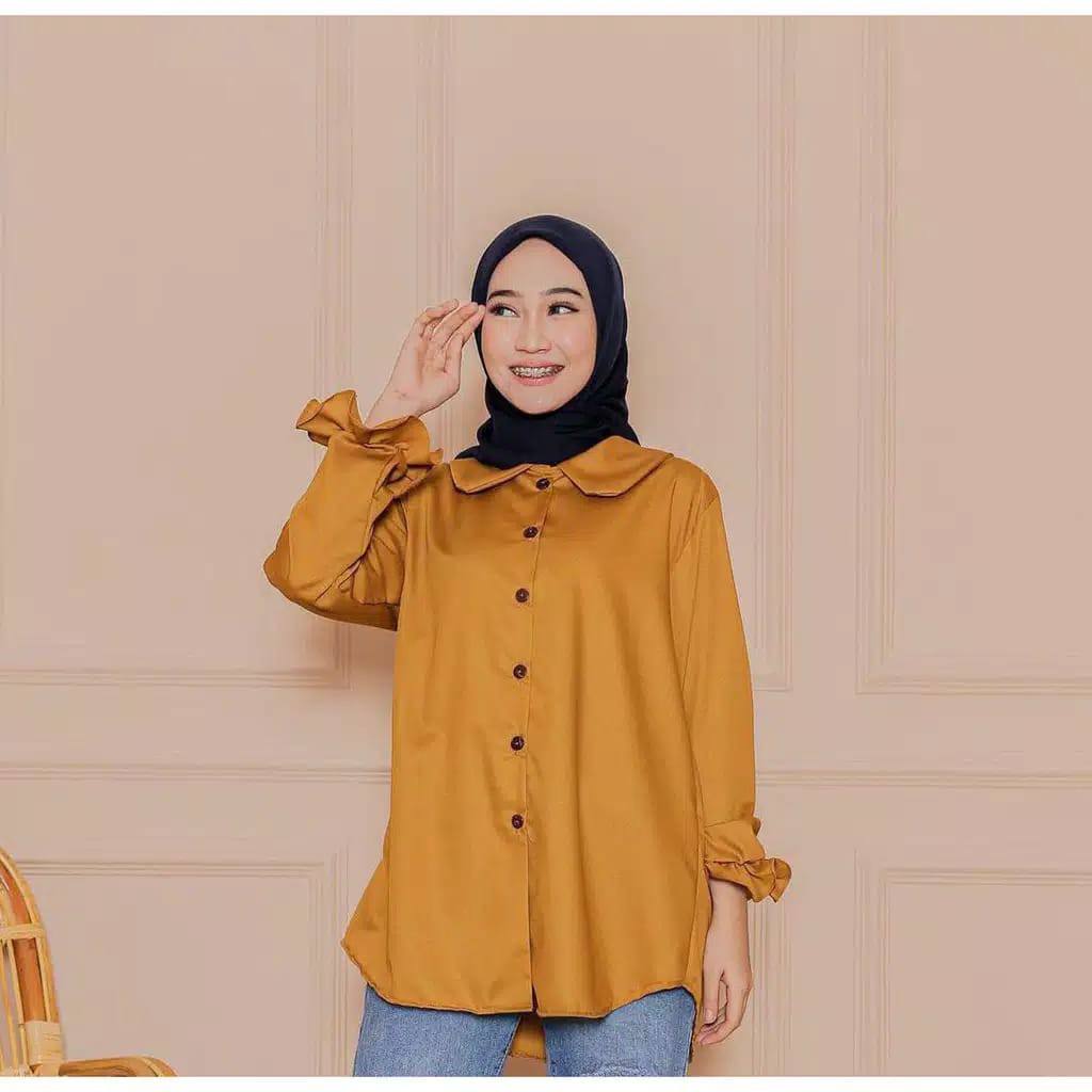 BAJU ATASAN TERBARU / RABIYA BLOUSE / ATASAN WANITA MOSCREPE / ATASAN WANITA BUSUI