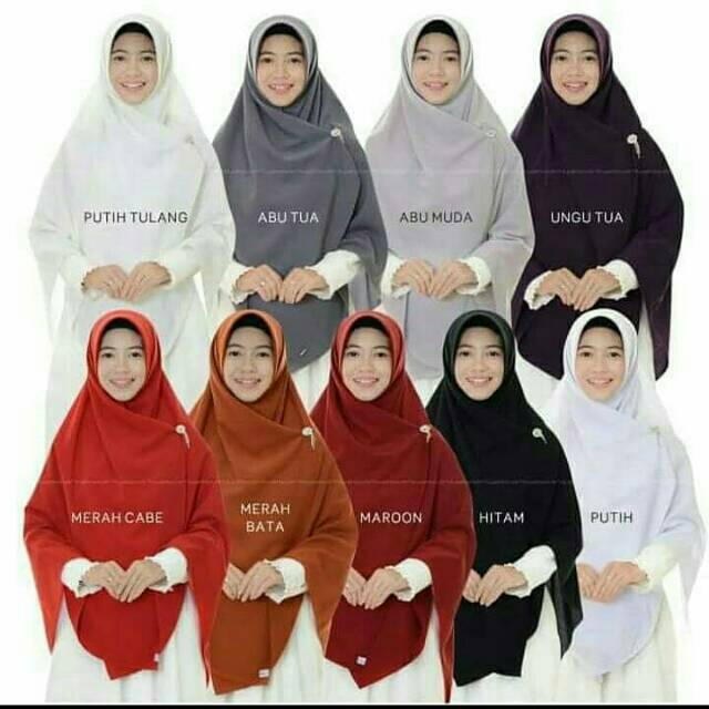 Jilbab Hijab Syari Segi Empat Wolfis Polos 120 x 120 cm | Khimar | Woolpeach | Kerudung | Scraft