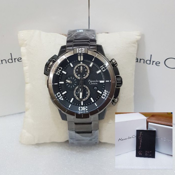 ALEXANDRE CHRISTIE PRIA AC 6554 BLACK GREY JAM TANGAN ALEXANDRE CHRISTIE AC 6554 ORIGINAL