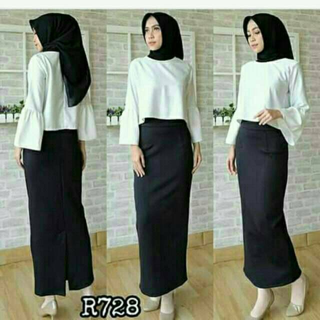 GS Rok  Span  Scuba Rok  Kerja Pencil Skirt Shopee 