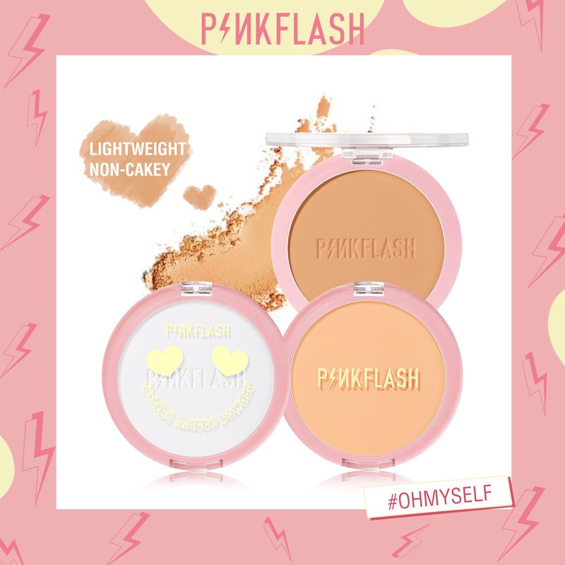 PINKFLASH OhMySelf Pressed Powder Long-lasting Matte Lightweight Oil Control Special Edition Bedak Padat PF-F08