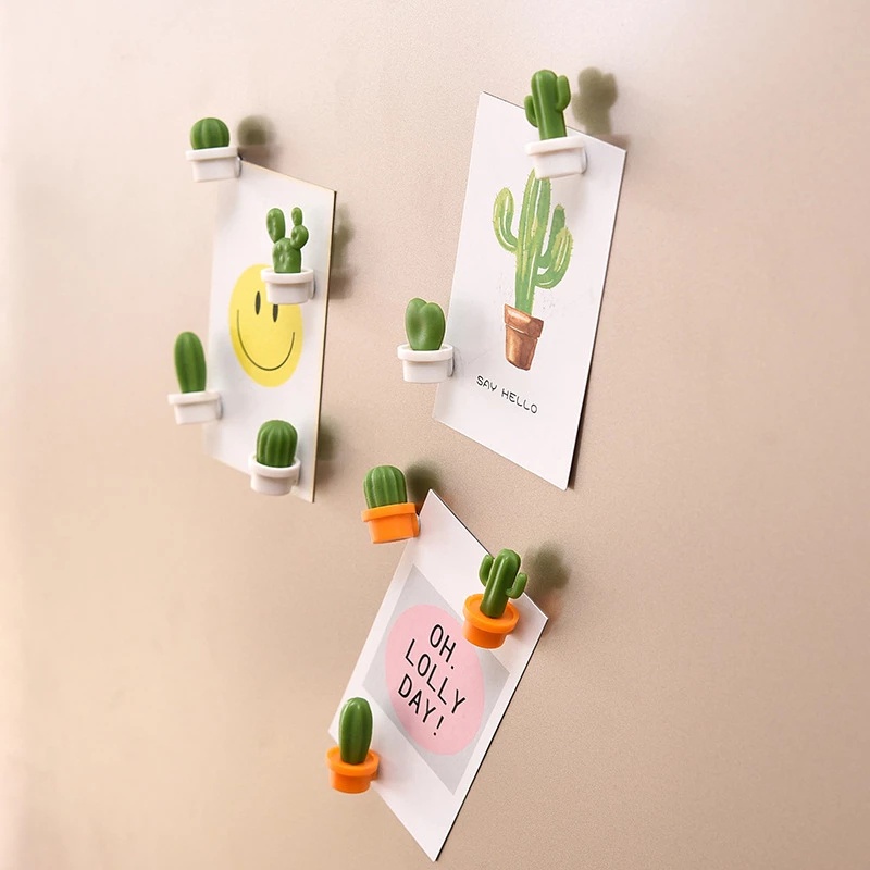 6Pcs/Set Creative 3D Cute Cactus Fridge Magnets