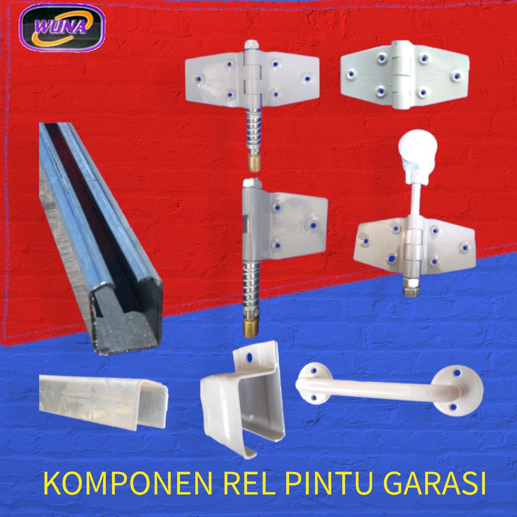 Komponen/aksesoris rel pintu garasi 4 daun pintu lipat