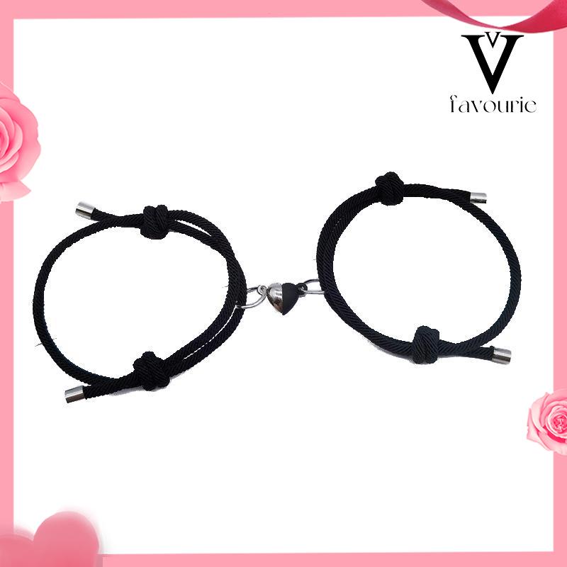 [COD]2 Pcs Pasangan Gelang Magnet Menarik Kreatif Adjustable Pesona Gelang Cinta Aksesoris Fashion Hadiah-FA