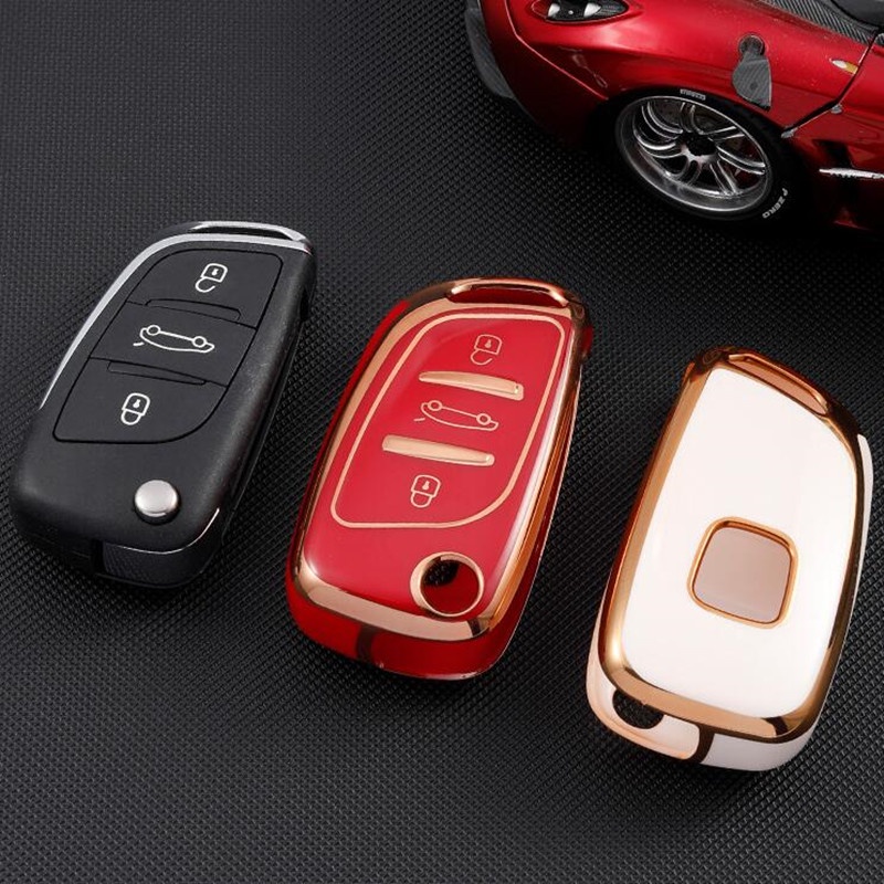 Casing Kunci Mobil Model Flip Bahan TPU Untuk Citroen C1 C2 C3 C4 C5 XSARA PICA For Peugeot 306 407 807 DS DS3 D4S D6S DS