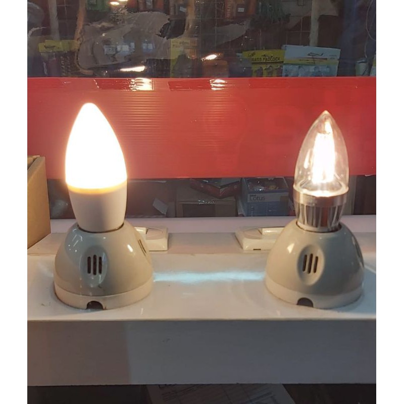 Lampu Jantung Candle LED 8w E27 Frost susu Warna Kuning flite bergaransi