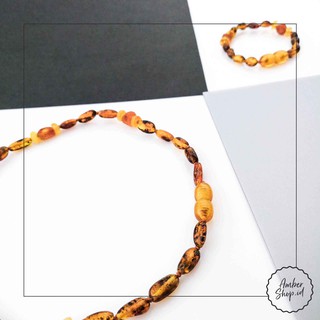 AS6 FREE GIFT Set Kalung dan Gelang  Amber pereda tumbuh 