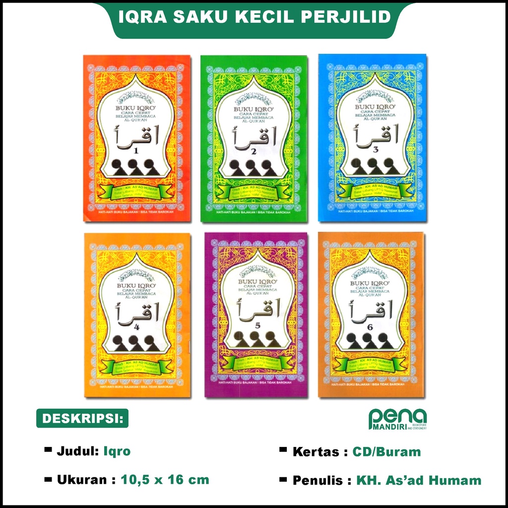 Buku IQRO / IQRA saku kecil PER JILID perjilid KH. As'ad Humam - Pustaka AMM Yogyakarta