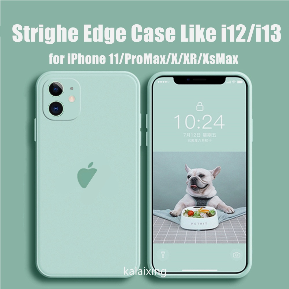 Case Square Silicone untuk iPhone 11 / 11ProMax X XR Xs Max Case Flocking Layer Inner Soft Casing