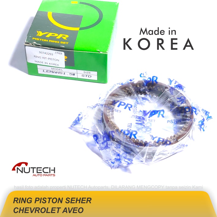 RING PISTON SEHER SEKER CHEVROLET AVEO SET STANDARD