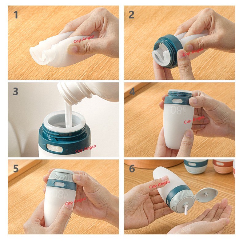 TRAVEL TOILETRIES TEMPAT SABUN CAIR BOTOL KOSONG REFILL SILIKON TUBE TEMPAT PENYIMPANAN ORGANIZER