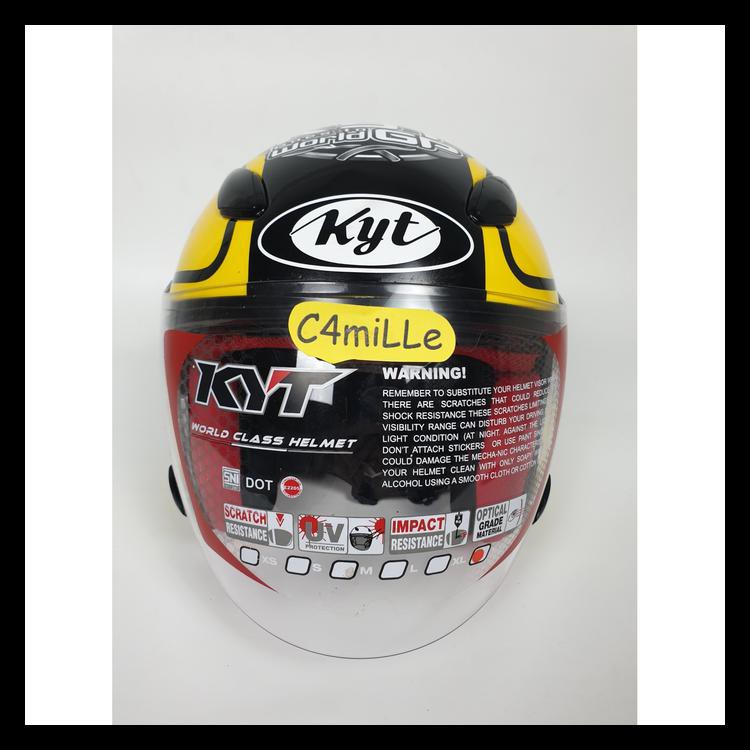 Helm Kyt Dj Maru Motif Gp Word Kuning