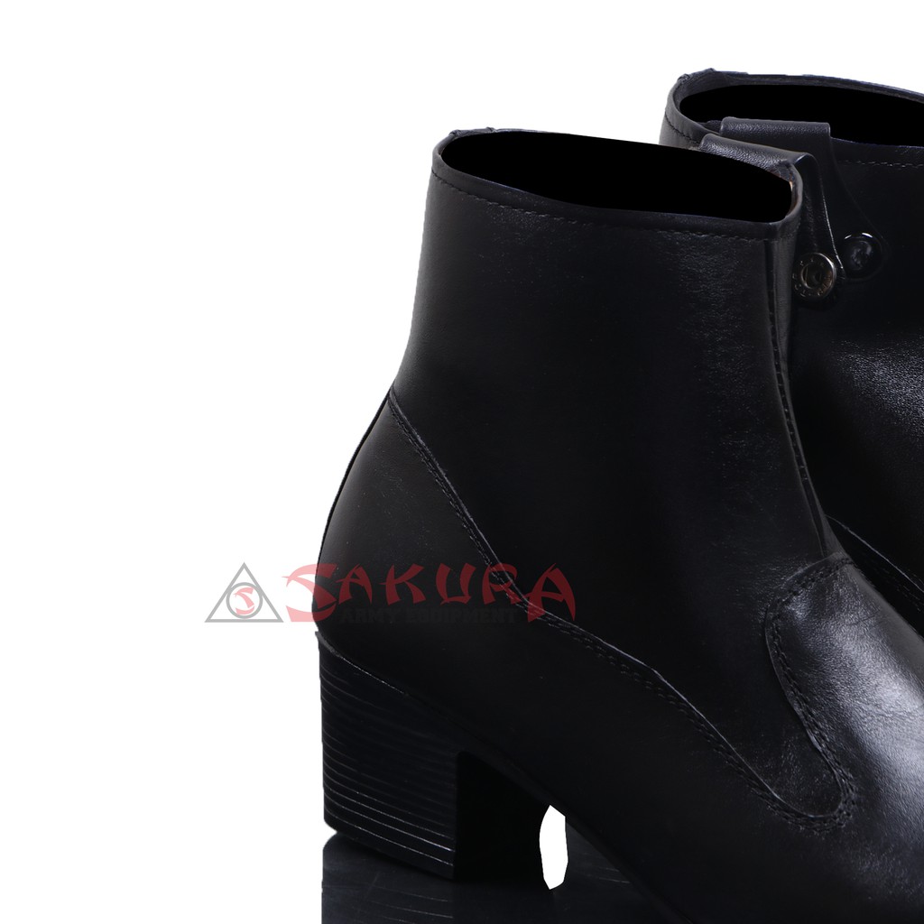 Sepatu PDH SUS Polwan Boots Resleting Hitam Doff Sepatu PDH Wanita