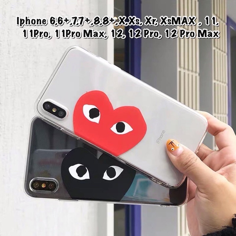 CDG TRANSPARAN CASE Iphone 6 6s 6s+ 6+ 7 7+ 8 plus 8+ X Xs Xr XsMAX 11 11 Pro Max 12 12Pro 12ProMax