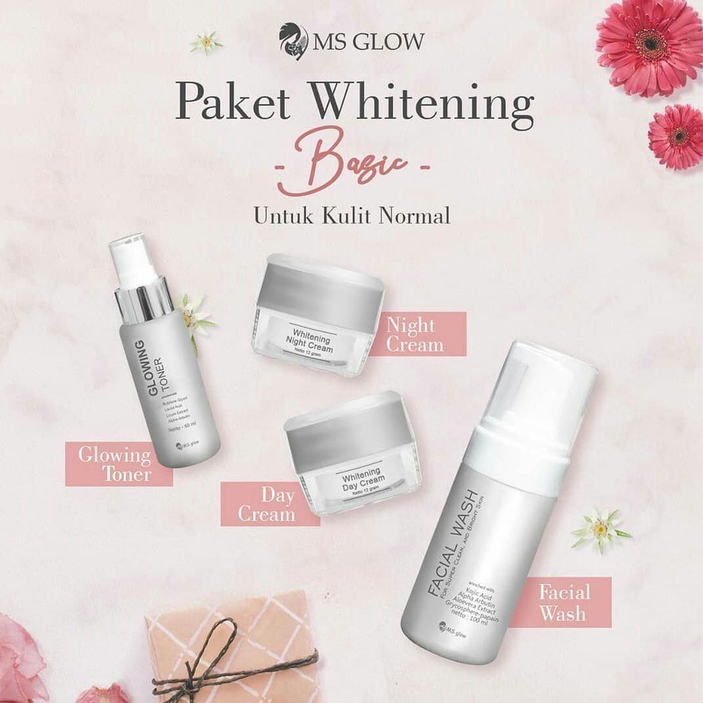 MS Glow Paket Whitening Series GIRLSNEED77 Paket Perawatan Cerah Merata