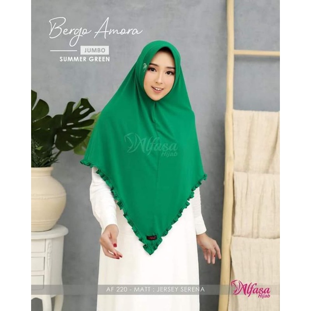 Bergo Amora Jumbo AF 220 Alfasa | Hijab Instant Jumbo Rempel Kerudung Jilbab Mom Cantik Syari