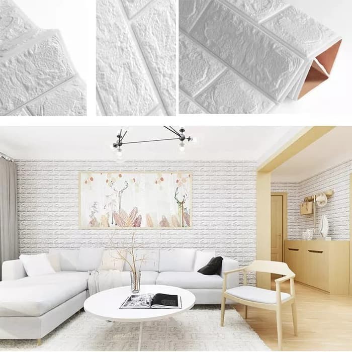 NA - Wallpaper Dekorasi Rumah Waterproof - Stiker Wall papers Foam Brick