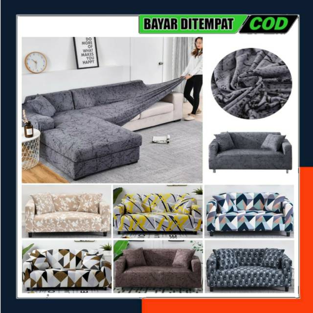 [Original] COVER SOFA SEATER STRETCH ELASTIS SARUNG Sofa Ukuran L