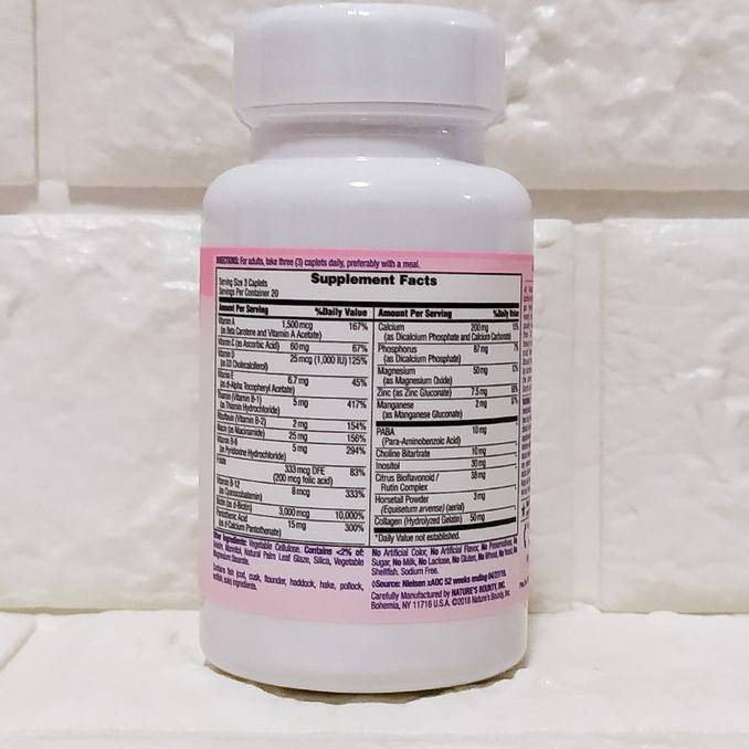 Natures Nature Nature's Bounty Hair Skin Nail 60 Caps Nature Biotin