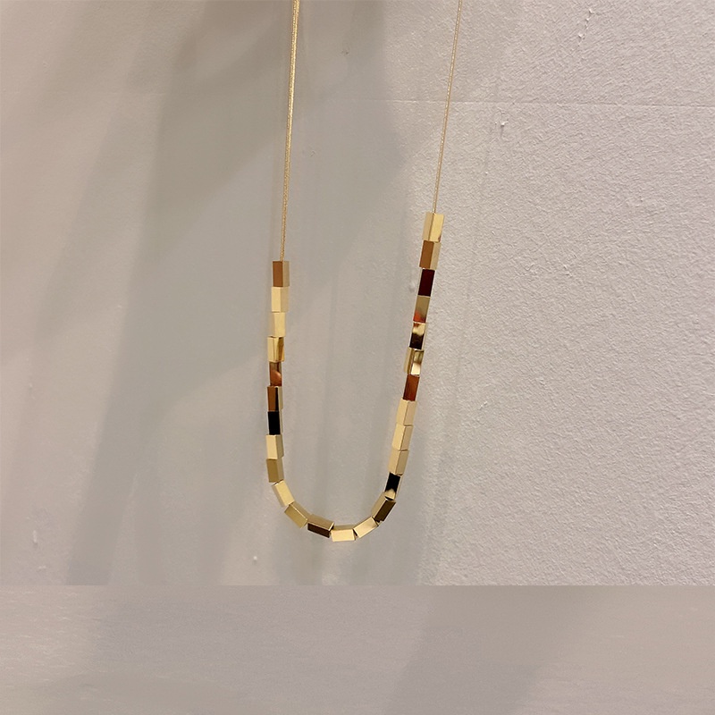 Kalung petak petak itali trendy titanium korea style anti karat