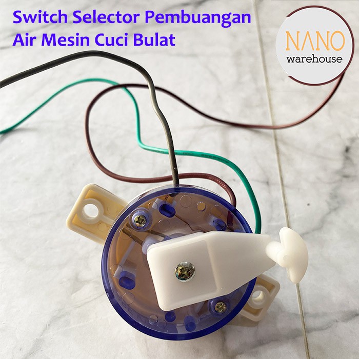 Switch Selector Timer Drain Pembuangan Air Mesin Cuci Model Bulat 3 Kabel