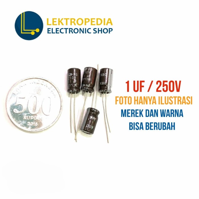 Elco 1uf 250v Kapasitor 1 uf mikro 250 v volt 250volt Elko Capasitor