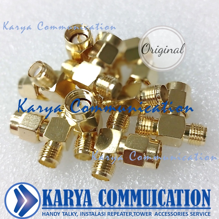 KONEKTOR T SAMBUNGAN SMA MALE TO DOUBLLE FEMALE RG-58 GOLD