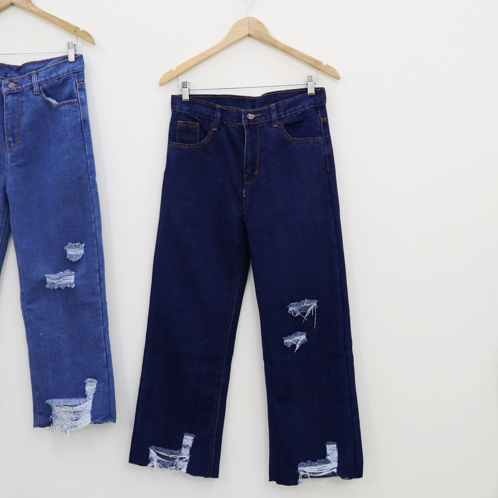 Ribbi ripped kulot jeans -Thejanclothes