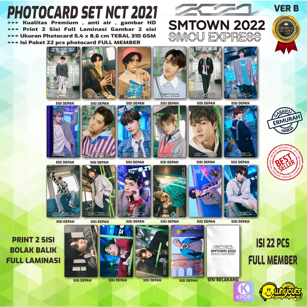 PHOTOCARD SET PC NCT 2021 PREMIUM // SMTOWN EXPRESS 2022  // PRINT 2 SISI // 22 PCS FULL LAMINASI