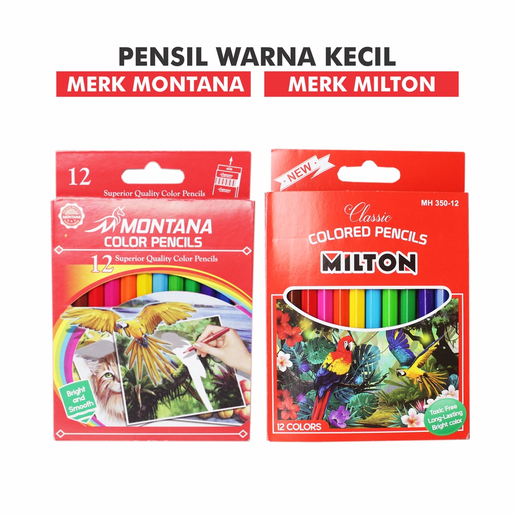 

Pensil Warna 12 Pcs Merk Milton Dan Montana Kecil Colored Pencils MH 350