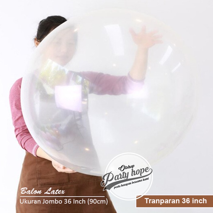 balon latex TRANSPARAN jumbo / pastel dekorasi 36 inch / balon jumbo 36 inch