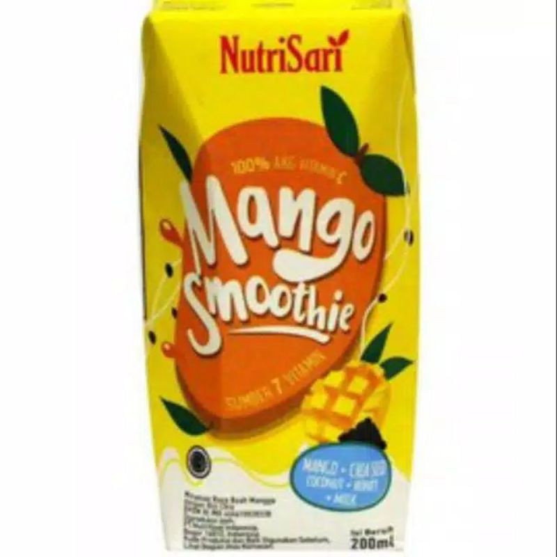 nutrisari manggo smoothie minuman kotak 200 ml