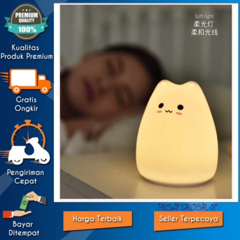 Lampu Tidur Motif Kucing Lucu LED