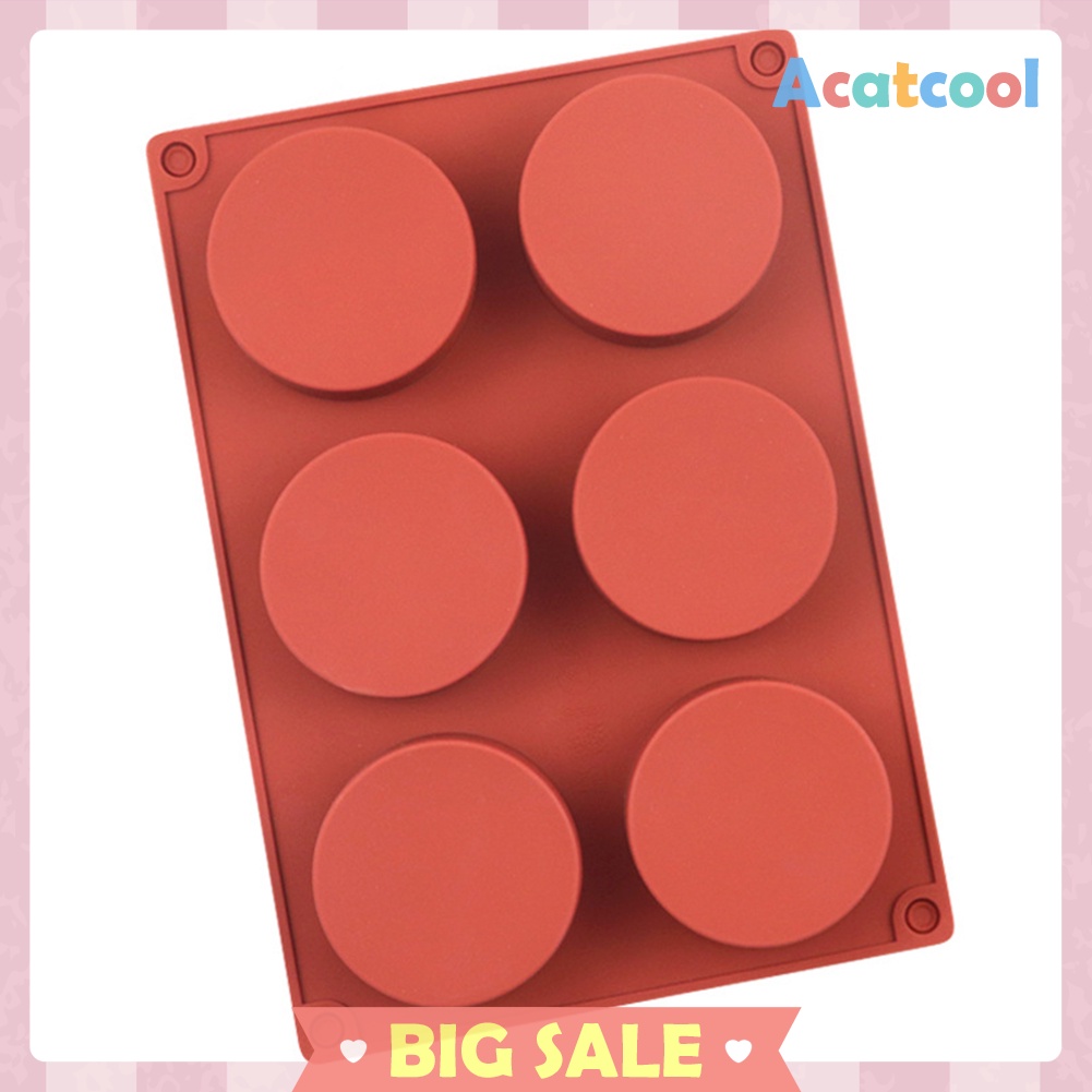 6-Cavity Silicone Cake Molds Round Chocolate Mousse Mould DIY Baking Tray