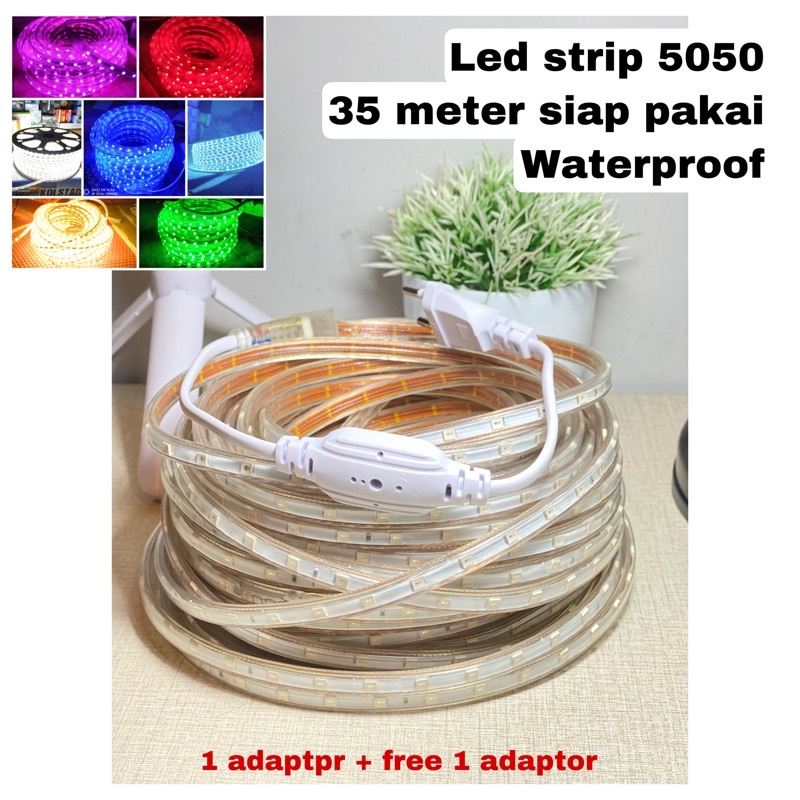 Lampu Led Strip Led Lis Plafon 35 meter siap pakai Lampu selang