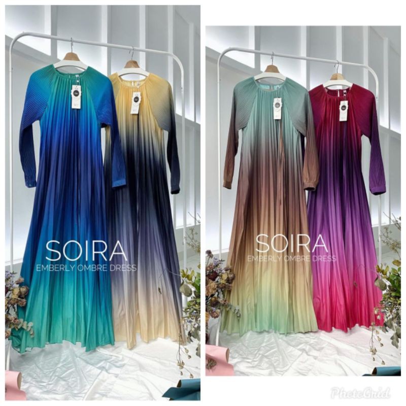 Soira Dress Emberly Ombre Rainbow (Premium Import)