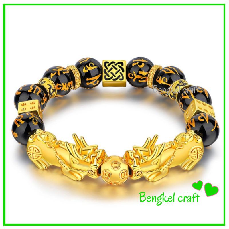 Gelang keberuntungan pixiu lapis emas 24k