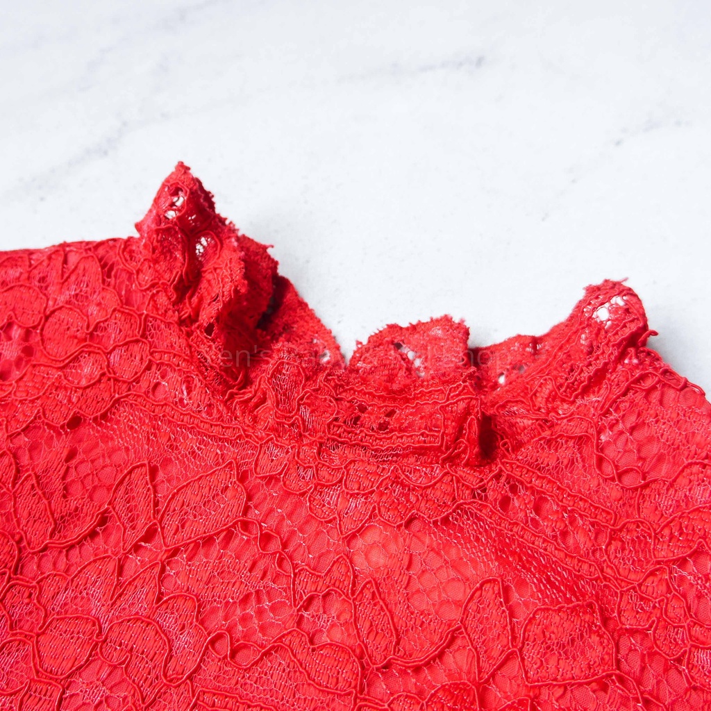 Dress Red Brukat - Dress Anak