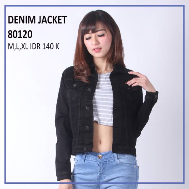 Jaket denim wanita hitam - Jaket sweater Levis wanita black