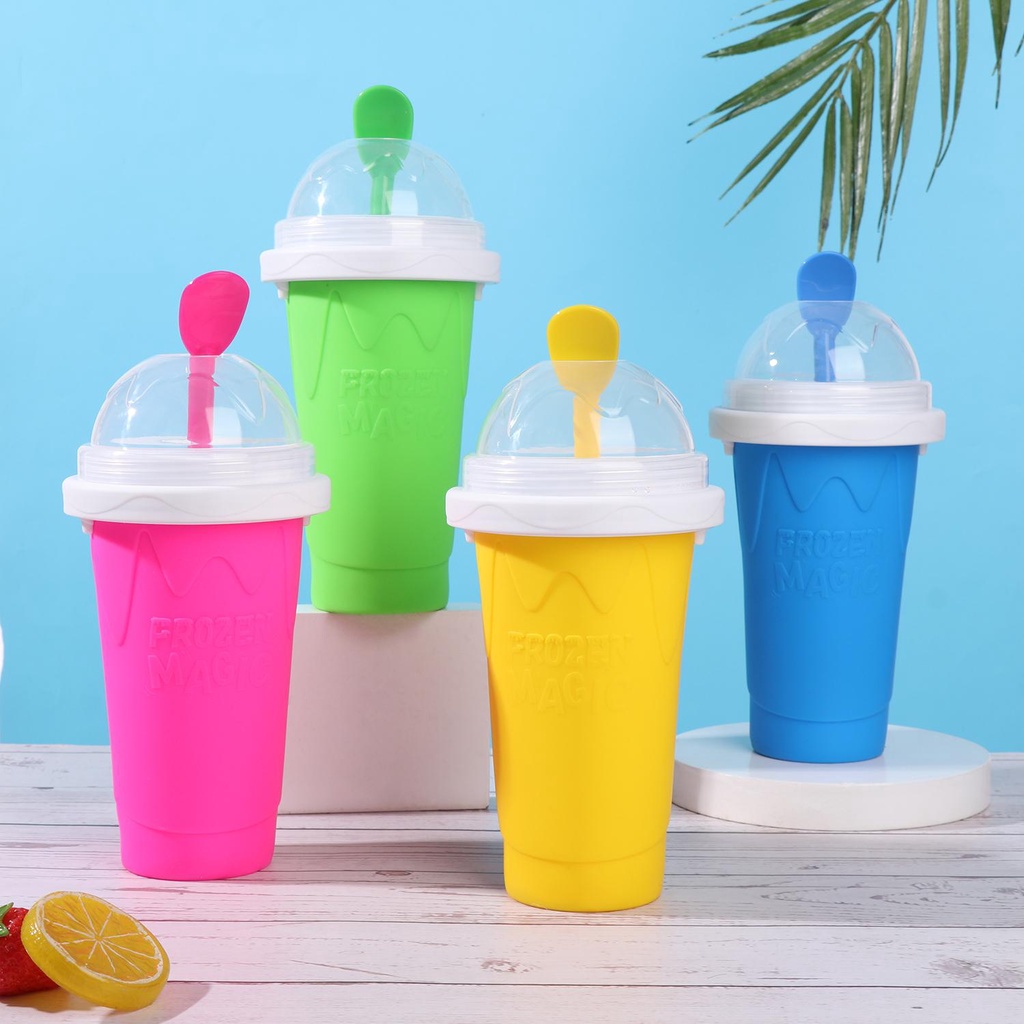 Preva 1 Pcs Slushy Cangkir Travel Anak Portable Musim Panas Es Cepat Frozen Magic Silicone Cup