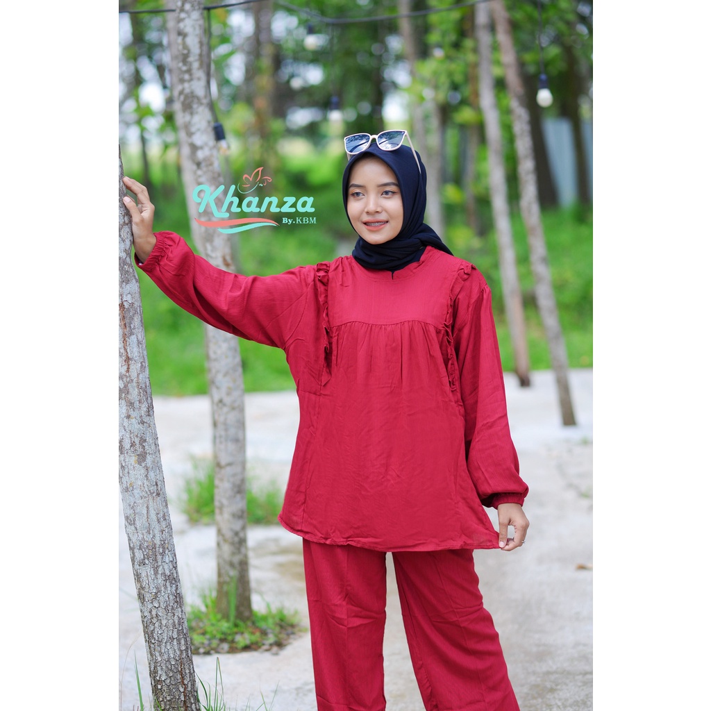 ONESET RAYON CRINKLE PREMIUM/ SETELAN WANITA KAIN RAYON CRINKLE/ PEJAMAS
