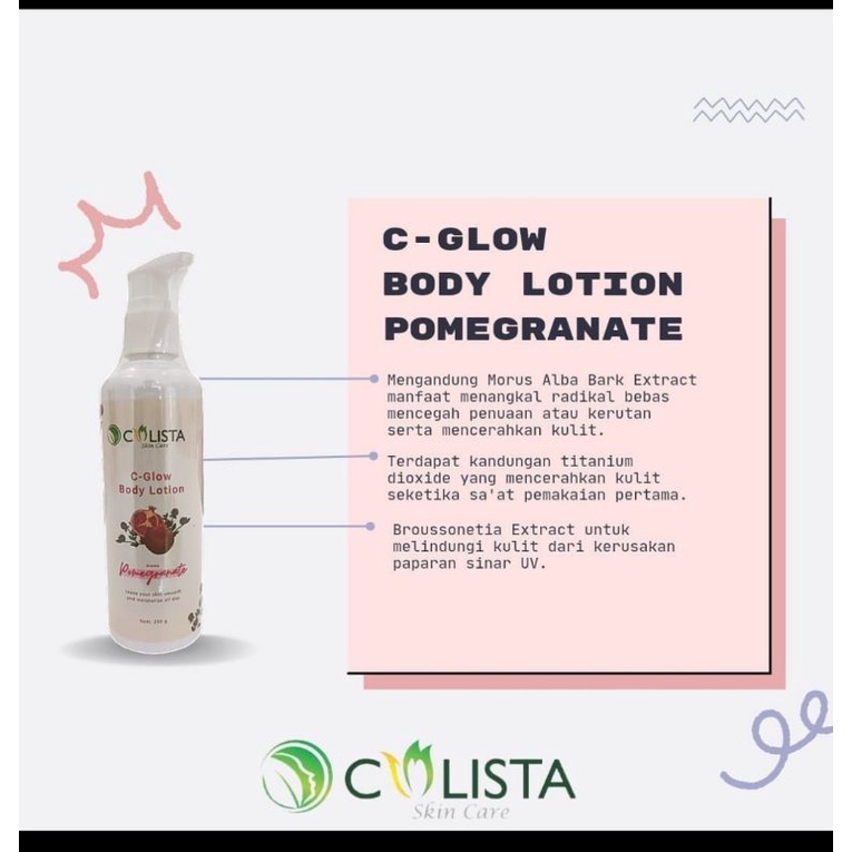 C-GLOW BODY LOTION (Lotion Whitening) Colista Skincare